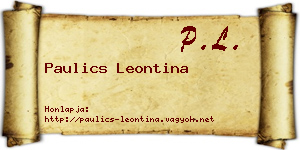 Paulics Leontina névjegykártya